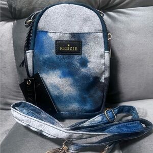 Kedzie Blue and Gray Crossbody Bag